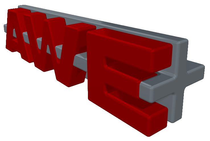 Awe+ Games logo: the letters AWE in red with a grey plus sign